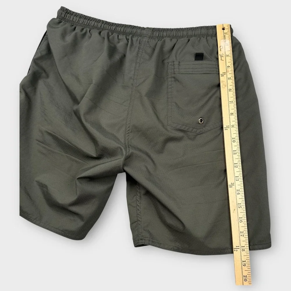 Flint and Tinder‎ Shorts Mens L Green Swim Trunks Mesh Lined Drawstring USA 7